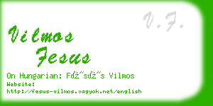 vilmos fesus business card